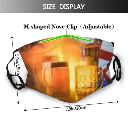 yanfind Champion Brewery Bar Football Ball Glass Alcohol Beverage Celebration Final Stadium Win Dust Washable Reusable Filter and Reusable Mouth Warm Windproof Cotton Face