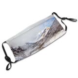 yanfind Idyllic Daylight Frost Mother Frosty Over Mountain Snowy Clouds Daytime Frozen Tranquil Dust Washable Reusable Filter and Reusable Mouth Warm Windproof Cotton Face