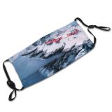 yanfind Dawn Ice Europe Hamnoy Scandinavia Cabin Fjord Landscape Norwegian Rorbu Frozen Island Dust Washable Reusable Filter and Reusable Mouth Warm Windproof Cotton Face