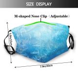 yanfind Ice Design Frost Defocused Frozen Glass Effects Soft Fractal Night Frosted Abstract Dust Washable Reusable Filter and Reusable Mouth Warm Windproof Cotton Face