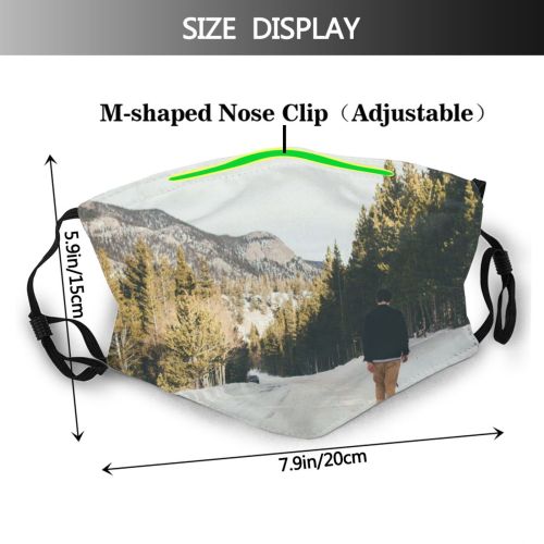 yanfind Ice Glacier Daylight Frost Frosty Road Snowy Icy Forest Daytime Frozen Scenery Dust Washable Reusable Filter and Reusable Mouth Warm Windproof Cotton Face