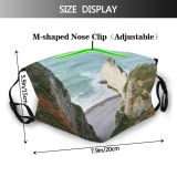 yanfind Exploration Europe Normandy Dramatic Maritime Grass Landscape France Seine Tranquility Coastline Rural Dust Washable Reusable Filter and Reusable Mouth Warm Windproof Cotton Face