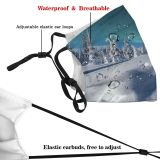 yanfind Ice Europe Frost Contemplation Snowdrift Star Arctic Landscape Frozen Finnish Powder Taiga Dust Washable Reusable Filter and Reusable Mouth Warm Windproof Cotton Face