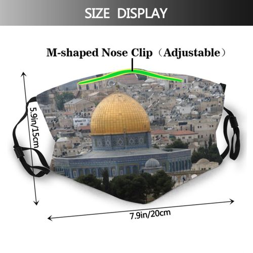 yanfind Islam Building Holy Israel Old Place Place Center Golden Historic History Antic Dust Washable Reusable Filter and Reusable Mouth Warm Windproof Cotton Face