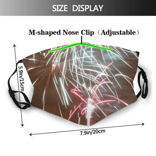 yanfind Fire July Fireworks Night Freedom Fireworks Firecracker Midnight Event Lighting Year Festival Dust Washable Reusable Filter and Reusable Mouth Warm Windproof Cotton Face
