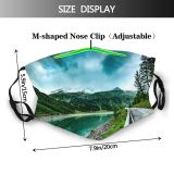 yanfind Idyllic Lane Calm Pine Road Way Forest Clouds Plants Tranquil Guard Roadway Dust Washable Reusable Filter and Reusable Mouth Warm Windproof Cotton Face