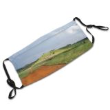 yanfind Field Tempest Tree Road Lot Storm Clouds Grassland Road Pasture Field Landscape Dust Washable Reusable Filter and Reusable Mouth Warm Windproof Cotton Face