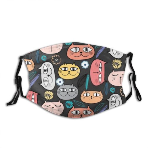 yanfind Abstract Cat Cute Kid Summer Child Vintage Baby Design Beautiful Cats Romantic Dust Washable Reusable Filter and Reusable Mouth Warm Windproof Cotton Face