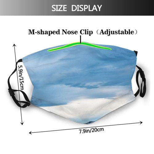 yanfind Ice Perspective Daylight Mountain Road Clouds Roadway Capped Mountains Winter Cloud Iceland Dust Washable Reusable Filter and Reusable Mouth Warm Windproof Cotton Face