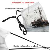 yanfind Tall Cog Watercraft Flagship Sailing Pirate Sea Vehicle Ship Ship Carrack Boat Dust Washable Reusable Filter and Reusable Mouth Warm Windproof Cotton Face