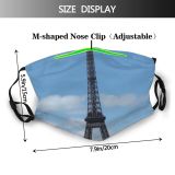 yanfind Landmark Paris Attraction France Historic Sky Eiffel Tree Tower Tourist National Tower Dust Washable Reusable Filter and Reusable Mouth Warm Windproof Cotton Face