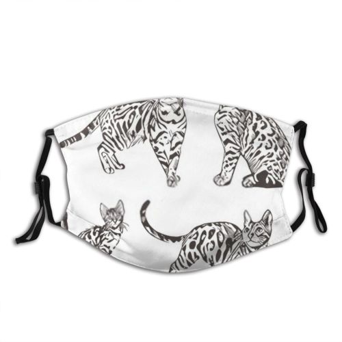 yanfind Isolated Cat Kitty Zodiac Posing Stencil Collage Sleeping Pose Pet Astrology Tail Dust Washable Reusable Filter and Reusable Mouth Warm Windproof Cotton Face