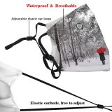 yanfind Public Away Umbrella Frost Contemplation Solitude Like Rural Senior Tree Scene Snow Dust Washable Reusable Filter and Reusable Mouth Warm Windproof Cotton Face