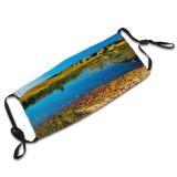 yanfind Idyllic Clean Shore Lake Vacation Daylight Calm Pine Mountain Forest Relax River Dust Washable Reusable Filter and Reusable Mouth Warm Windproof Cotton Face