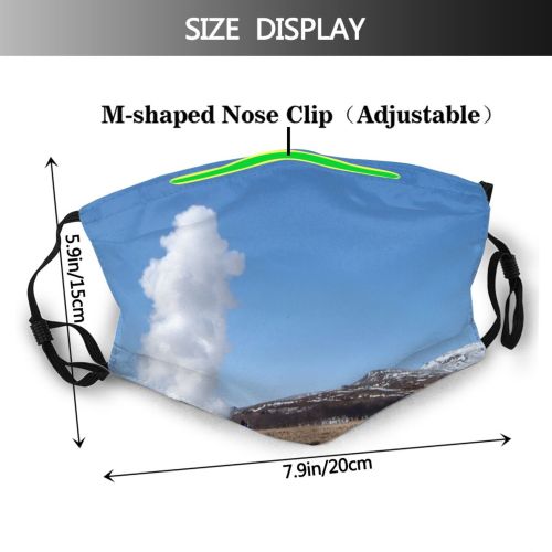 yanfind Volcanic Geyser Sky Reykjavik Eruptions Iceland Geology Types Geyser Dust Washable Reusable Filter and Reusable Mouth Warm Windproof Cotton Face