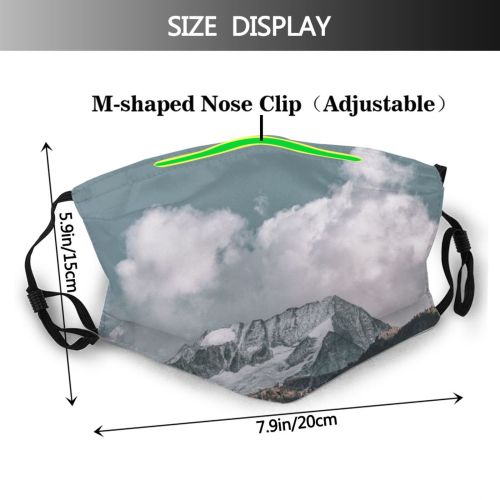 yanfind Ice Glacier Daylight Mountain Airplane High Mountains Peak Winter Summit Snow Outdoors Dust Washable Reusable Filter and Reusable Mouth Warm Windproof Cotton Face