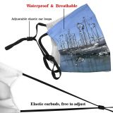 yanfind Marina Watercraft Harbor Mast Sky Vehicle Spain Fuengirola Dock Boat Yachts Port Dust Washable Reusable Filter and Reusable Mouth Warm Windproof Cotton Face