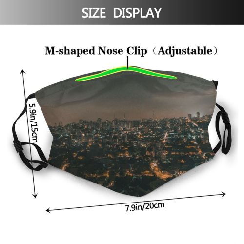 yanfind Idyllic Citylights Clouds Urban Scenery Free Architecture Outdoors Sky City Skyscrapers Landscape Dust Washable Reusable Filter and Reusable Mouth Warm Windproof Cotton Face