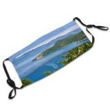 yanfind Lake Vacation Daylight Mountain Panorama Islands Island Scenery Mountains Trees Outdoors Summer Dust Washable Reusable Filter and Reusable Mouth Warm Windproof Cotton Face