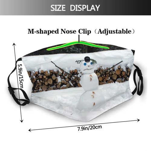 yanfind Winter Playing Geological Hat Snowman Quebec Outside Winter Freezing Snow Snowman Logs Dust Washable Reusable Filter and Reusable Mouth Warm Windproof Cotton Face
