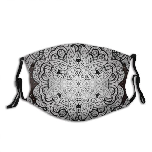 yanfind Florist Elegant Stylized Flora Cute Fantasy Wreath Seamless Wedding Contour Doodle Curly Dust Washable Reusable Filter and Reusable Mouth Warm Windproof Cotton Face