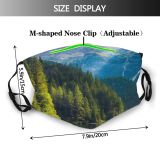 yanfind Idyllic Lake Daylight Pine Mountain Forest Tranquil Scenery Mountains Rural Trees Outdoors Dust Washable Reusable Filter and Reusable Mouth Warm Windproof Cotton Face