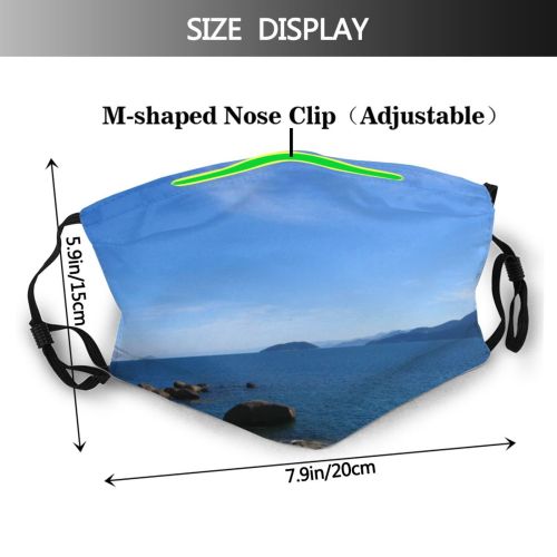yanfind Horizon Coast Shore Sky Ilha Ocean Island Coastal Landforms Beach Praia Oceanic Dust Washable Reusable Filter and Reusable Mouth Warm Windproof Cotton Face