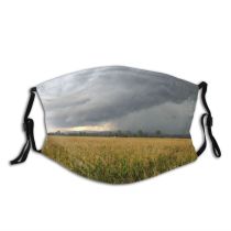 yanfind Field Summer Sky Paddy Prairie Cloud Mountains Storm Clouds Grassland Wires Sky Dust Washable Reusable Filter and Reusable Mouth Warm Windproof Cotton Face