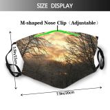 yanfind Winter Sunset Sunlight Landscape Sky Trees Tree Morning Branch Morning Natural Winter Dust Washable Reusable Filter and Reusable Mouth Warm Windproof Cotton Face