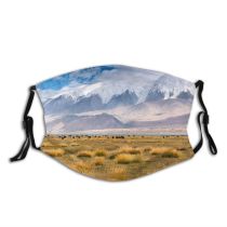 yanfind Grass Pamir Sand K Snowcapped Road Cloud Travel Alai Karakoram Geographical Dune Dust Washable Reusable Filter and Reusable Mouth Warm Windproof Cotton Face
