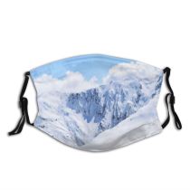 yanfind Ice Glacier Daylight Frost Frosty Mountain Clouds Ski Climb Frozen Altitude Covered Dust Washable Reusable Filter and Reusable Mouth Warm Windproof Cotton Face