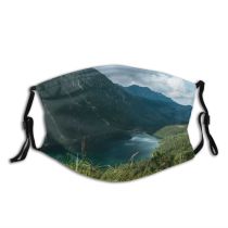 yanfind Lake Daylight Highland Clouds River Landscapes Mountains Grass Outdoors Trees Sky Rocks Dust Washable Reusable Filter and Reusable Mouth Warm Windproof Cotton Face