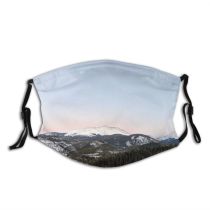 yanfind Ice Glacier Daylight Mountain Forest Clouds Peaks Capped Altitude High Mountains Winter Dust Washable Reusable Filter and Reusable Mouth Warm Windproof Cotton Face