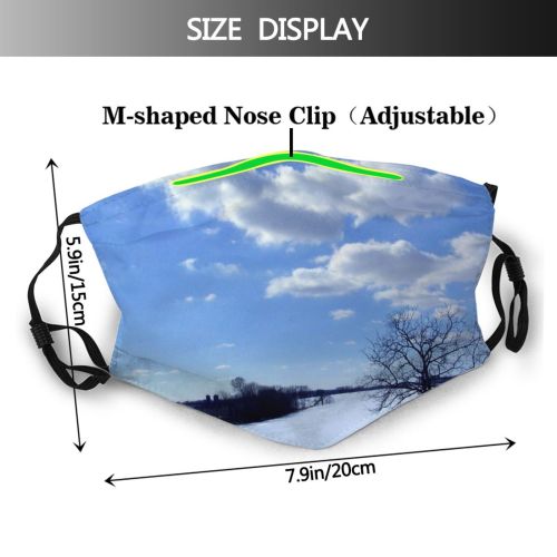 yanfind Cloud Landscape Sky Sky Tree Tree Natural Winter Snow Daytime Clouds Snow Dust Washable Reusable Filter and Reusable Mouth Warm Windproof Cotton Face