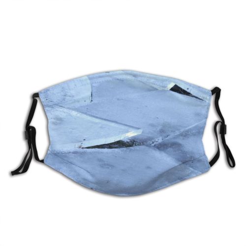 yanfind Closeup Texture Winter Frozen Puddle Ground Slope Winter Details Spring Branch Geological Dust Washable Reusable Filter and Reusable Mouth Warm Windproof Cotton Face