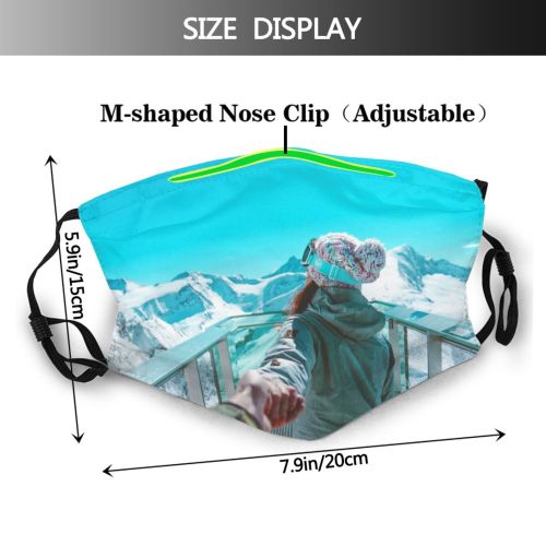 yanfind Ice Vacation Recreation Leisure Ski Fun Mountains Beautiful Winter Me Snow Outdoors Dust Washable Reusable Filter and Reusable Mouth Warm Windproof Cotton Face