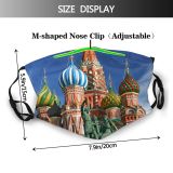 yanfind Kremlin Shot Daylight Exterior Moscow Landmark Saint Orthodox Statue Historic Cathedral Tourism Dust Washable Reusable Filter and Reusable Mouth Warm Windproof Cotton Face