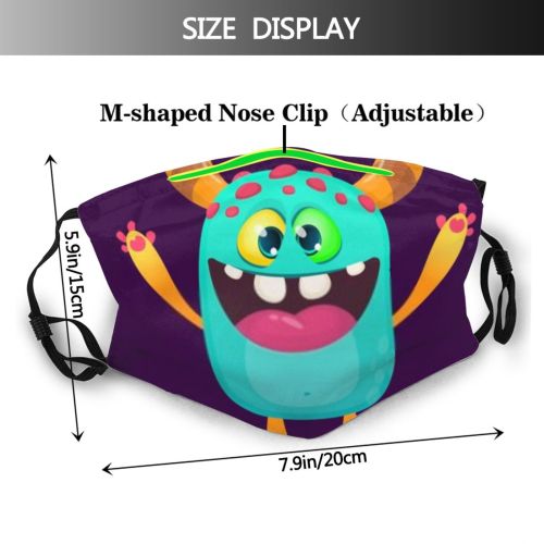 yanfind Crazy Isolated Smile Halloween Clipart Horned Cute Mascot Mouth Teeth Cheerful Fat Dust Washable Reusable Filter and Reusable Mouth Warm Windproof Cotton Face