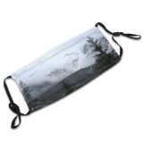 yanfind Winter Mist Spruce Atmospheric Fog Sky Shortleaf Spruce Hill Mountain Landforms Forest Dust Washable Reusable Filter and Reusable Mouth Warm Windproof Cotton Face