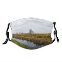 yanfind Winter Natural Atmospheric Landscape Overcast Netherlands Reed Marsh Canal Holland Wetland Bare Dust Washable Reusable Filter and Reusable Mouth Warm Windproof Cotton Face