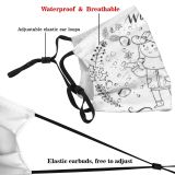 yanfind Calligraphy Isolated Snow Artwork Wool Christmas Cute Xmas Warm Cozy Wreath Winter Dust Washable Reusable Filter and Reusable Mouth Warm Windproof Cotton Face