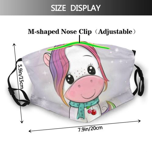 yanfind Isolated Rainbow Fashion Cute Girls Child Magic Baby Cherry Design Beautiful Sweet Dust Washable Reusable Filter and Reusable Mouth Warm Windproof Cotton Face