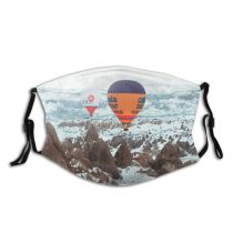 yanfind Ice Transportation Frost Frosty Balloons Balloon Mountain Snowy Wind Icy Daytime Cappadocia Dust Washable Reusable Filter and Reusable Mouth Warm Windproof Cotton Face