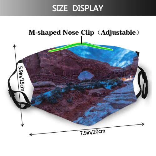 yanfind Dawn Landscape Snow Sandstone Stone Utah Sky Scenics Footpath Formation Cloud Travel Dust Washable Reusable Filter and Reusable Mouth Warm Windproof Cotton Face