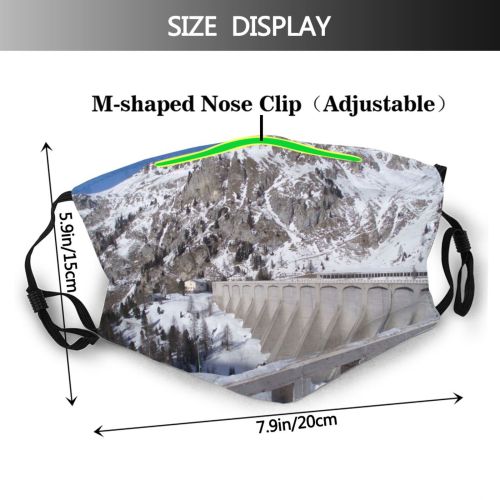 yanfind Winter Frozen Winter Geological Snow Mountain Dam Snow Landforms Mountainous Glacial Bridge Dust Washable Reusable Filter and Reusable Mouth Warm Windproof Cotton Face