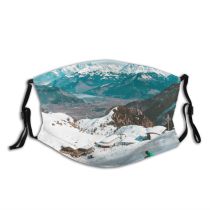 yanfind Ice Leisure Recreation Mountain Snowy Ski Peaks Fun Scenery High Mountains Winter Dust Washable Reusable Filter and Reusable Mouth Warm Windproof Cotton Face