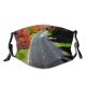 yanfind Thoroughfare Natural Highway Asphalt Landscape Fall Road Leaf Sunshine Tree Autumn Road Dust Washable Reusable Filter and Reusable Mouth Warm Windproof Cotton Face