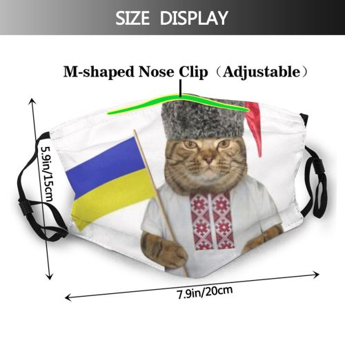 yanfind Country Isolated Cossack Fashion Cat Cute Flag Independence Celebrate Patriotic Embroidery Labor Dust Washable Reusable Filter and Reusable Mouth Warm Windproof Cotton Face