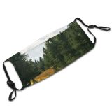 yanfind Winter Natural Wilderness Park Colorado Landscape Sky Meadow Mountain Pine Grassland Tree Dust Washable Reusable Filter and Reusable Mouth Warm Windproof Cotton Face