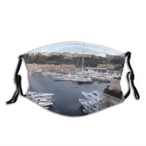 yanfind Marina Harbor Monaco Waterway Monte Formula Vehicle Yacht Luxury Dock Boat Port Dust Washable Reusable Filter and Reusable Mouth Warm Windproof Cotton Face